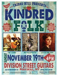 TRIBES HILL PRESENTS KINDRED FOLK at Division Street Guitars with The Levins Letitia Van Sant MR Poulopoulos